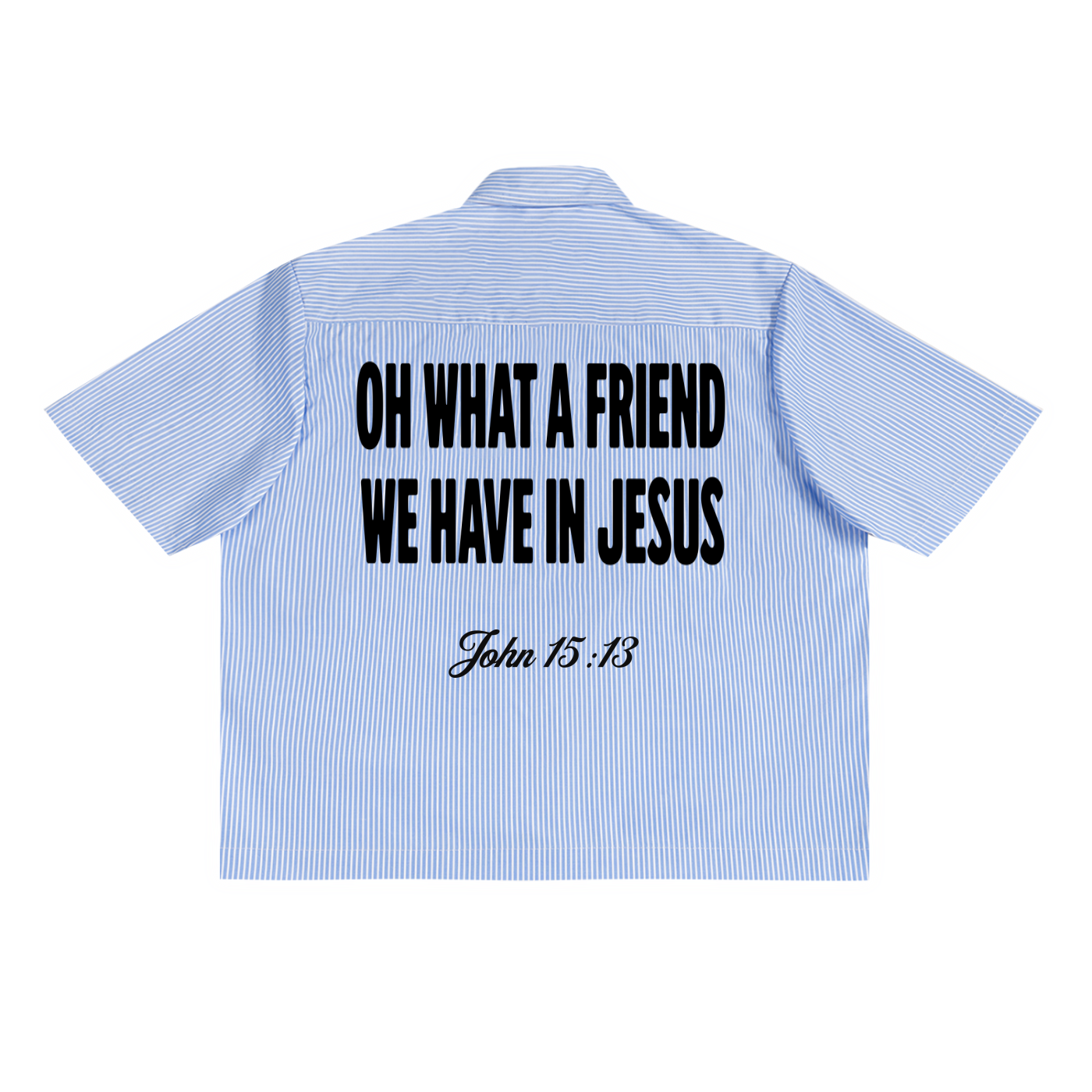 What A Friend We Have In Jesus - Oversized Boxy Striped Shirt