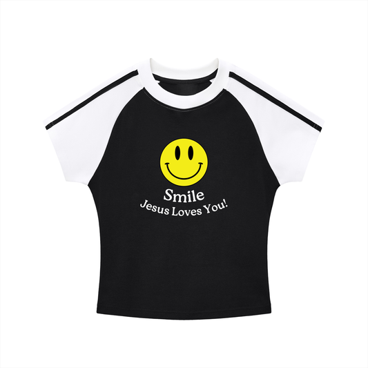 "Smile!" - (Home) Bodycon Raglan Sleeve T-Shirt